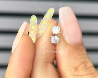 1/2 carat Lab Grown Round Brilliant Cut Diamond Stud Earrings 4 Prong in 14K Gold / Lab Created Diamond Studs / Round Cut Studs/Gift for her