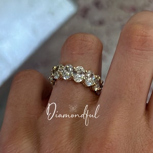 7.80 CTW 7x5mm Lab grown Oval Diamonds Full Eternity Wedding Band, Custom Oval Cut Eternity Ring, Stackable Eternity Ring, Gifts Her HUGE