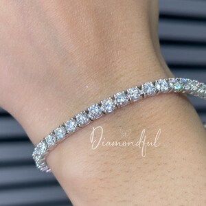 8.50 Carat Lab Grown Diamond Tennis Bracelet, 7 inch Diamond Tennis Bracelet, 14K Lab Grown Diamond Tennis Bracelet, Luxurious and Bright
