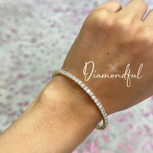 4.91 Carat Round Cut Lab Grown Diamond Bangle Bracelet, 14K Lab Grown Diamond Bangle Bracelet, Gift