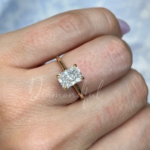 IGI Certified 14K Gold Radiant Cut Lab Grown Solitaire Diamond Engagement Ring in Customizable Radiant size 3.00 carat, 3.50 Ct and 4.00 Ct
