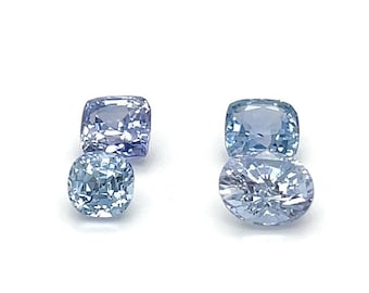 AAA quality 6.86 ct loose Oval and Cushion Cut Blue and purple 4 Lot  Sapphire engagement ring gemstone