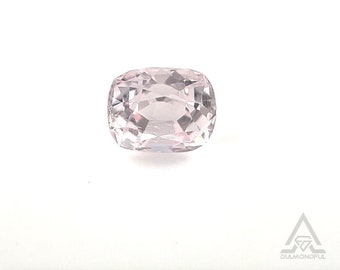 AAAA 1.51 ct loose Cushion cut Pastel Pink Untreated Morganite engagement ring gemstone