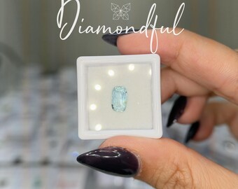Natural Blue Aquamarine 1.75 CT Elongated Cushion Cut Loose Gemstone, Natural Aquamarine for Fine Jewelry