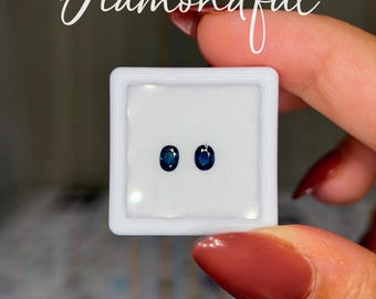 Natural Blue Sapphire 0.63 CTW Oval Cut Matching Pair Loose Gemstones, Natural Sapphire for Fine Jewelry