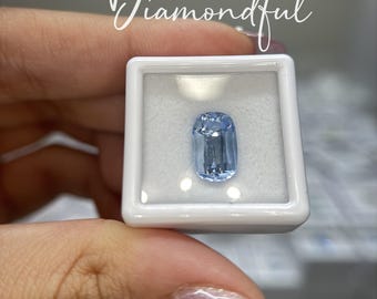 Natural Aquamarine 4.06 CT Cushion Cut Loose Gemstone, Blue Aquamarine, Natural Brazilian Aquamarine for Fine Jewelry