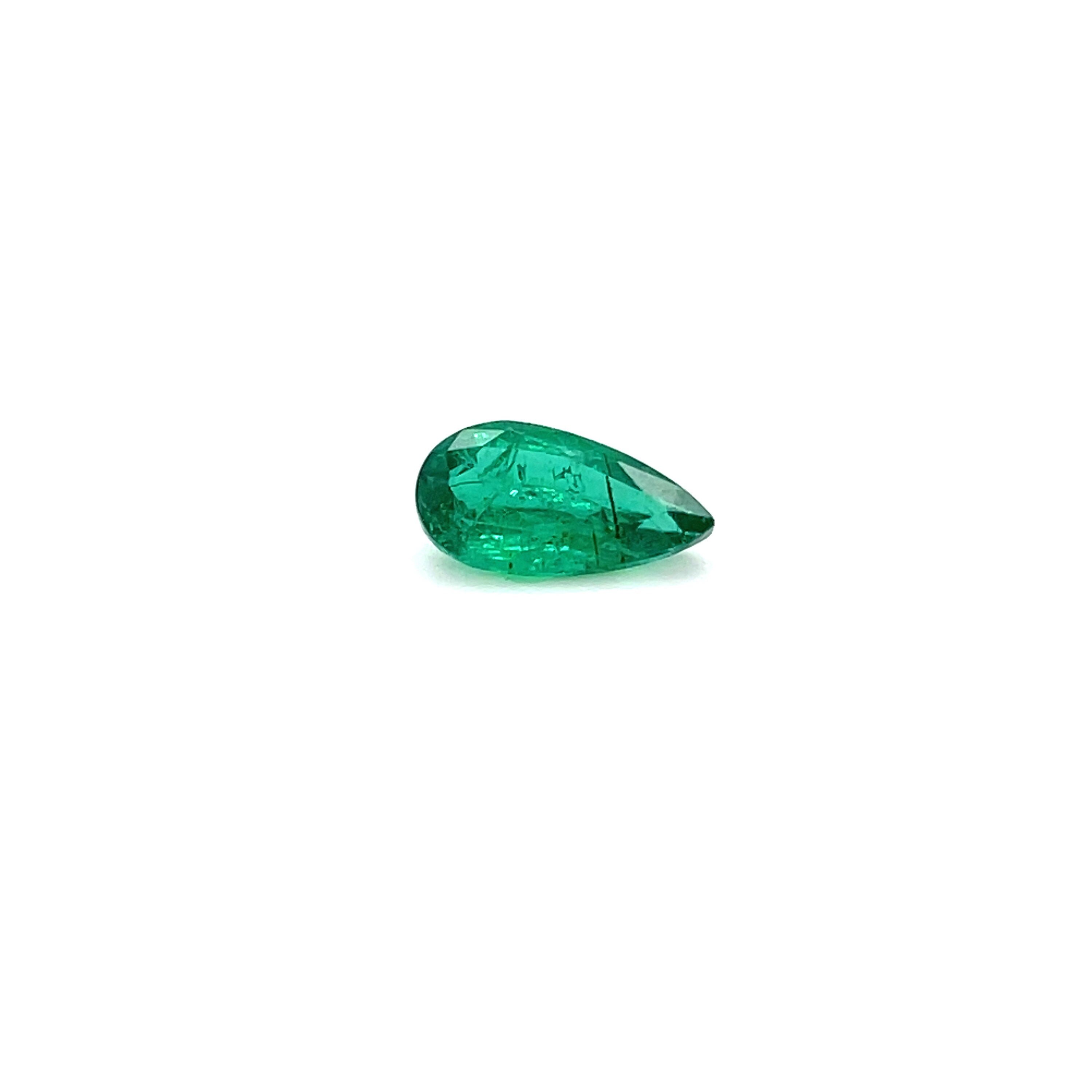 1.79 Carats Natural GIA Certified Pear cut Pear beryl Emerald Engagement Ring gemstone