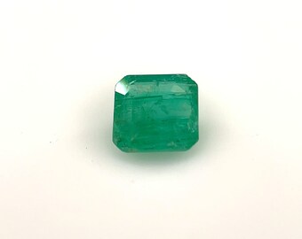 AA 0.69 CT en vrac Rectangle Emerald Cut Green Emerald bague de fiançailles gemstone