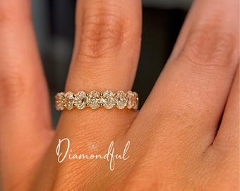 2.70 CTW 4x3 mm Lab-grown Oval Diamonds Full Eternity Wedding Band, Custom Oval Cut Eternity Ring, Stackable Eternity Ring, Gifts Her HUGE