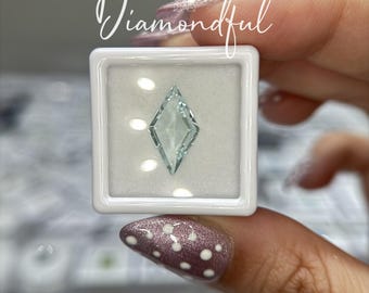 Natural Aquamarine 2.75 CT Lozenge Diamond Shape Loose Gemstone, Light Blue Aquamarine, Untreated
