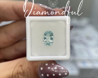 Natural Aquamarine 2.06 CT Oval Cut Loose Gemstone, Pastel Blue Aquamarine, Untreated Natural Pakistani Aquamarine for Fine Jewelry