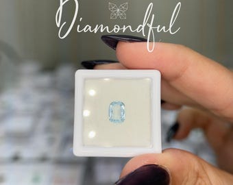 Natural Blue Aquamarine 0.85 CT Cushion Cut Loose Gemstone, Natural Aquamarine for Fine Jewelry