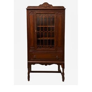 CUSTOMIZE: Antique Jacobean China Cabinet. Bedroom Storage. Kitchen Cupboard. Bathroom Linen Closet. Office Display.