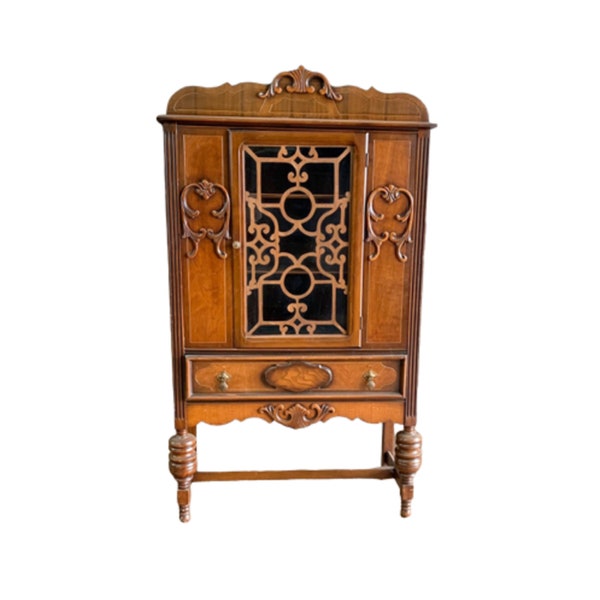 CUSTOMIZE: Antique Jacobean China Cabinet. Bedroom Storage. Kitchen Cupboard. Bathroom Linen Closet. Office Display.