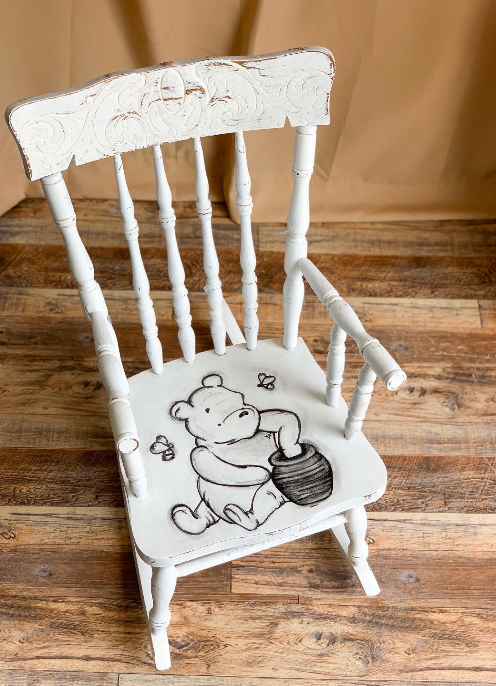 Winnie the Pooh: Child Rocker nursery chair. playroom chair. | Etsy