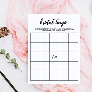 Tarjeta de bingo de despedida de soltera, bingo de despedida de soltera minimalista imprimible, tarjeta de bingo en blanco, descarga instantánea, BB1