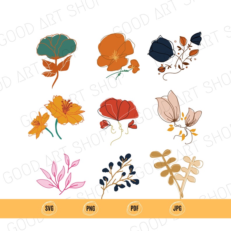 Download 9 Watercolor Floral Clip Art U2022 Watercolour Flower Clipart U2022 Svg Transparent Background U2022 Png No Water Mark U2022 Pdf Printing Quality 300dpi U2022 Art Collectibles Drawing Illustration Vadel Com