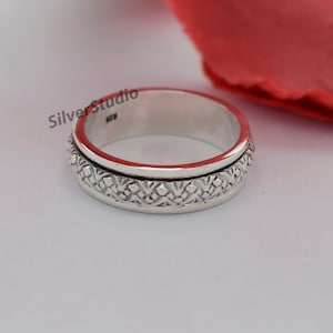 925 Silber Spinner Ring , Daumen Ring , Meditation Ring , Bandring , Angst Ring , Silber Ring , Fidget Ring , Silber Band, Geschenk Ring