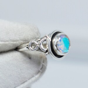 Natural Angel Aura Quartz Ring , 925 Sterling Silver Ring , Handmade Silver Ring, Round Aura Quartz Ring, Designer Ring, Women Ring