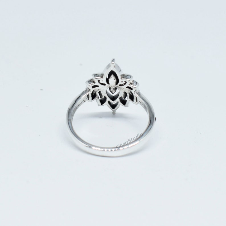 Lotus Designer Ring 925 Sterling Silver Ring Handmade Silver Ring Fine Silver Ring Gift For Her Silver Lotus Ring Designer Ring