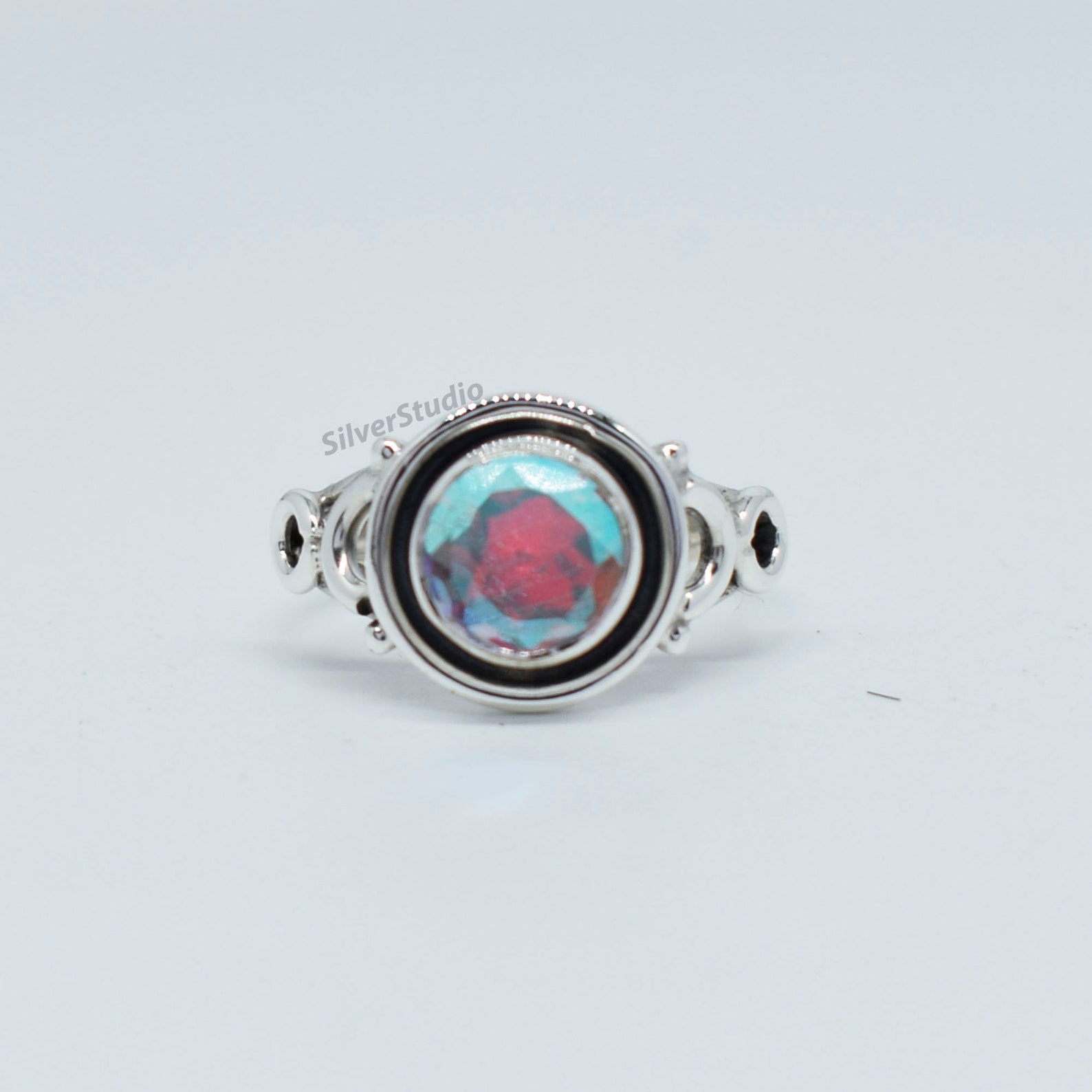 angel aura quartz ring