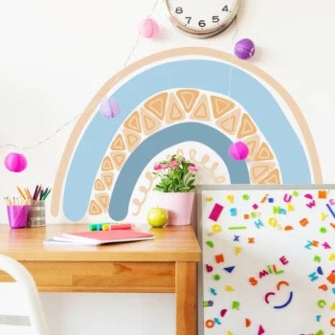 Boho Rainbow Wall Decal Etsy