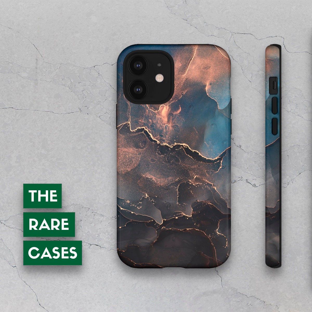 Aesthetic iPhone Case 8/X/Xs/XR/11/12/Pro/Max/Plus - Dual Layer Marbled Luxury Fluid Art TOUGH/SNAP Phone Cover for iPhone