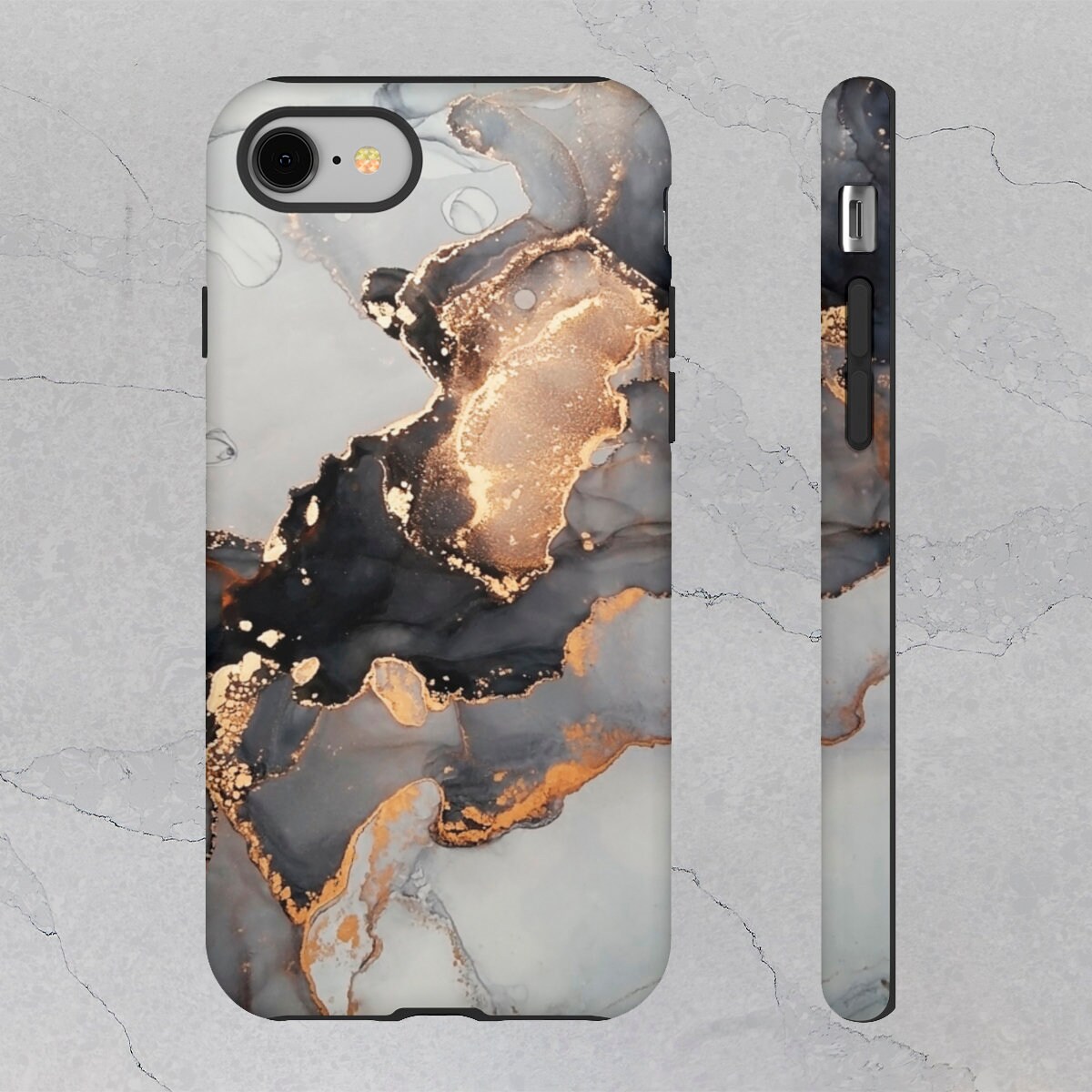 マーブル模様のiPhoneケース – 二重層保護カバー - Etsy 日本