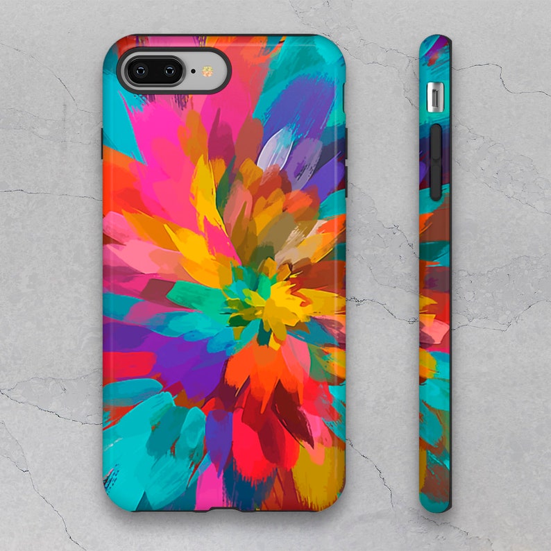 Summer Colorful iPhone Case 11/12/13/14/Plus/Pro/Max/Mini/8/X/XS/XR Dual Layer Bright Phone Cover Glossy/Matte Abstract iPhone TOUGH Case image 9
