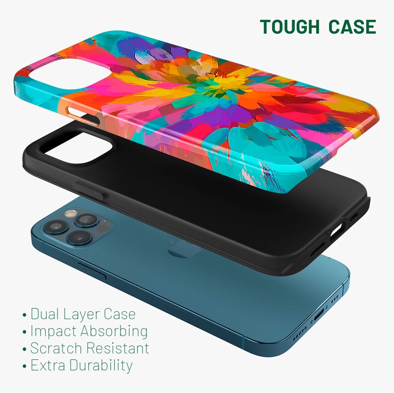 Summer Colorful iPhone Case 11/12/13/14/Plus/Pro/Max/Mini/8/X/XS/XR Dual Layer Bright Phone Cover Glossy/Matte Abstract iPhone TOUGH Case image 6