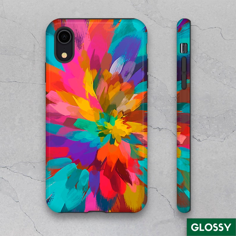 Summer Colorful iPhone Case 11/12/13/14/Plus/Pro/Max/Mini/8/X/XS/XR Dual Layer Bright Phone Cover Glossy/Matte Abstract iPhone TOUGH Case image 7