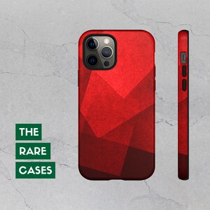 Red Abstract Luxury iPhone Tough Case 8 X 11 12 Pro Max Dual Layer Designer Phone Cover Glossy Matte, Protective Aesthetic iPhone XS XR Case