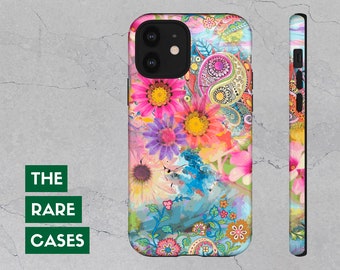 Paisley Phone Case for iPhone 13/12/11/8/X/XR/Xs/Pro/Max/Plus Dual Layer Premium Yin Yang Phone Cover (Glossy/Matte) Floral Tough/Snap Case