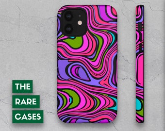 Psychedelic iPhone Case 8/X/Xs/XR/11/12/13/Pro/Max/Plus/Mini - Dual Layer Premium Phone Cover (Glossy/Matte) Abstract iPhone TOUGH Case