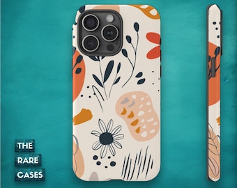 Artistic Whimsical Floral Matte/Glossy Phone Case - Dual Layer Shield for iPhone 15/14/13/12/11/X/Xr/XS/ Pro Max, Samsung S24/S23/S22