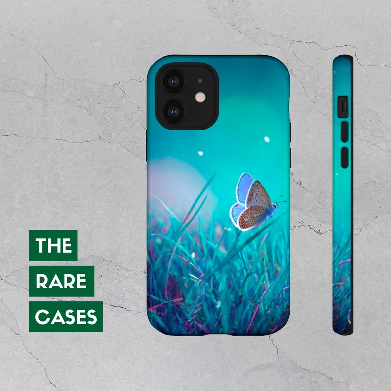 Green Grass iPhone Tough Case Butterfly iPhone Case 8XXR1112ProMaxMini Dual Layer Luxury Case GlossyMatte Floral Phone Covers