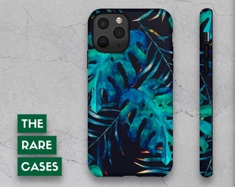 Monstera iPhone TOUGH Case 12/11/Pro/Max/Mini - Dual Layer Tropical Leaves Phone Cover (Glossy/Matte) Protective iPhone 8/X/XR/XS Case