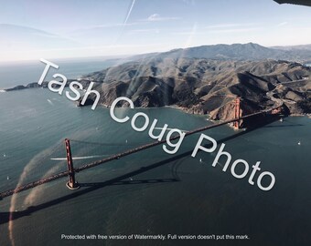 San Francisco Golden Gate Bridge Aerial Photograph