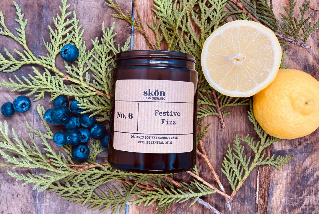 Festive Fizz Organic Essential Oil Aromatherapy Christmas Candle Vegan