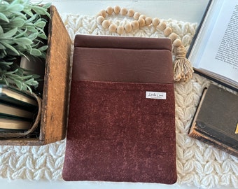 Medium/Large Brown Padded Book Sleeve  available with pocket