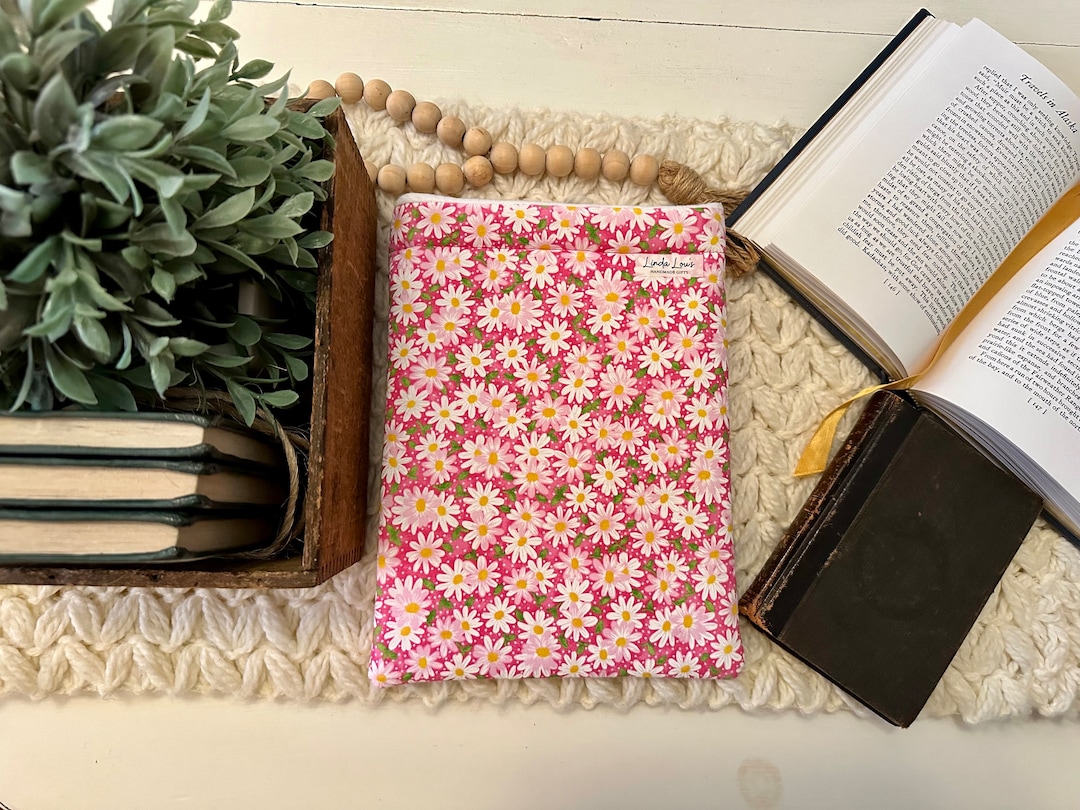 Funda para libro Grande, acolchada, floral rosa - Etsy España