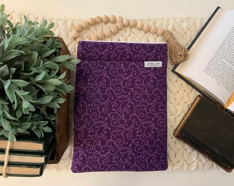Large Purple Swirls Padded Book Sleeve