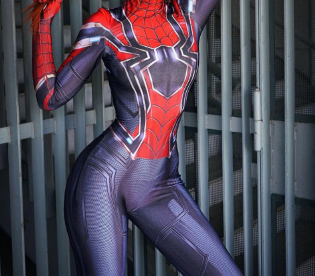 Women Spider Girl Iron Spider Costume Super Zentai Hero Suit - Etsy Norway
