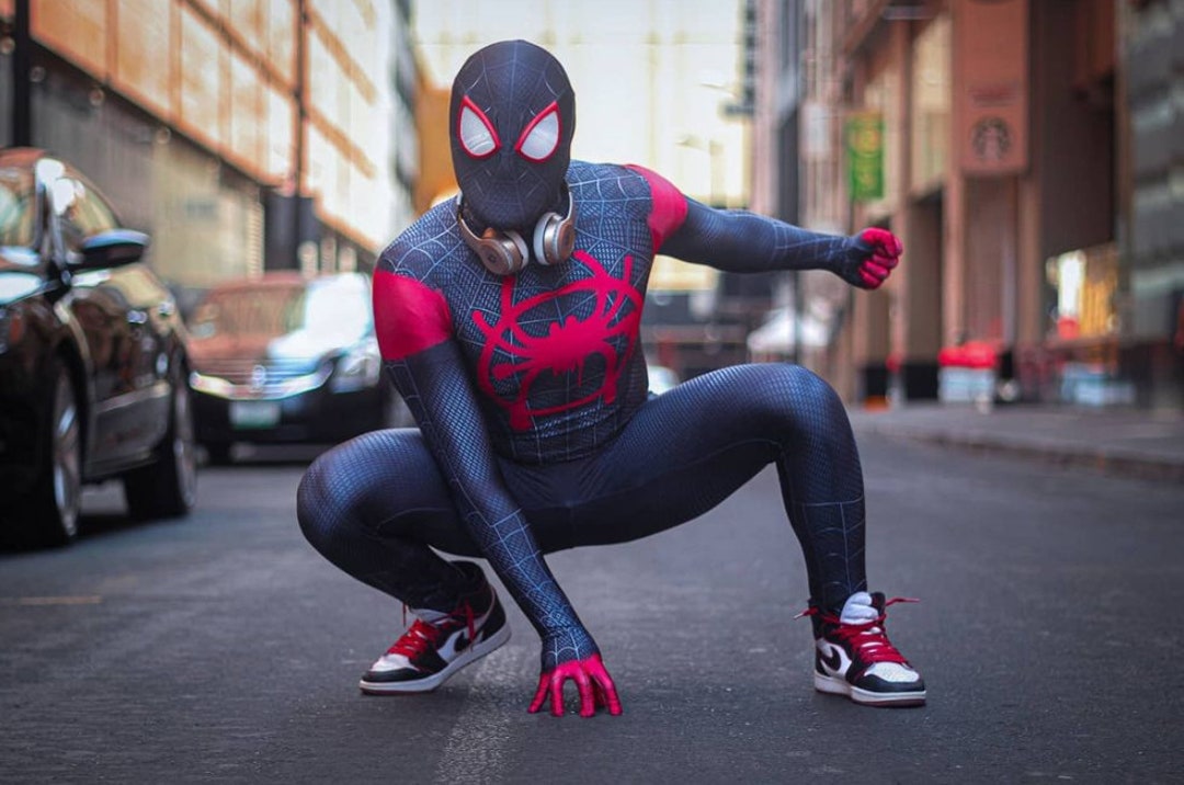 plannen Spektakel lint Miles Morales Spider Boy Kostuum Cosplay Super Zentai Hero Pak - Etsy België