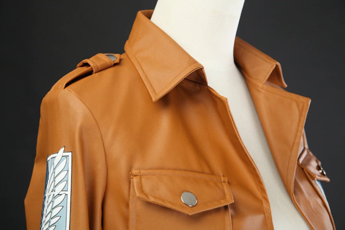 Anime Attack on Titan Cosplay Leather Jacket Cosplay Costume Etsy