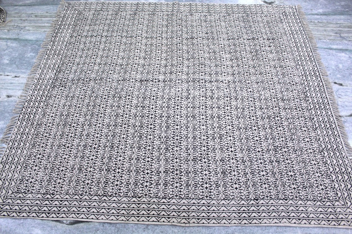11x11 Indian Rug Square Rug Handmade Rug Hnad Block Print Etsy