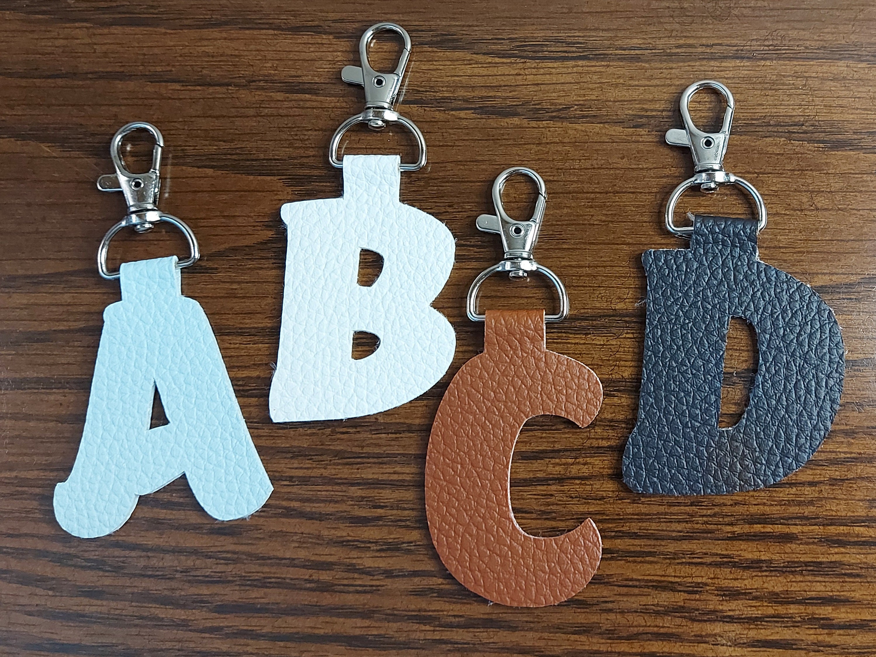 Letter Keychain Leather Gift Faux Leather Initial Handmade Etsy