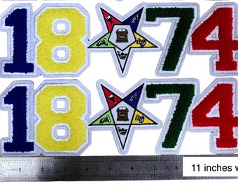 OES Order of Eastern Star 1874 with OES center logo Chenille Patch, Jackets, Sweatshirt Patches DIY