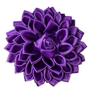 Purple rosett rosettes rosette roseary chapter of sorrow purple flower brooch,  flower corsage broach pin