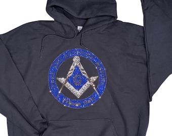 Masonic Prince Hall Affiliated Crystal Bling design hoodie